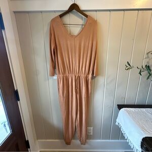 Serra Tan Long Sleeve Jumpsuit, Size Large